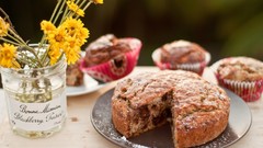 Food plates cakes muffins