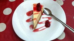 Food plates desserts spoons cheesecake