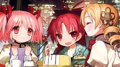 Food red eyes Ribbons blondes blush pink hair smiling closed 