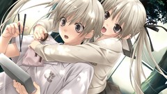 Food Ribbons anime girls yosuga no sora seifuku kasugano sora 