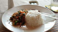 Food rice Thai basil