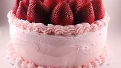 Food strawberries cakes icing