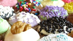 Food sugar donuts fat multicolor sprinkles