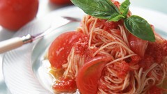 Food tomatoes spaghetti