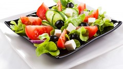 Food vegetables olives tomatoes salad cucumbers lettuce