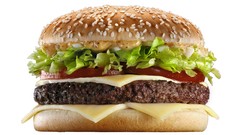 Food white background hamburgers