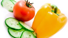 Food white background vegetables