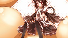 Food wings Anime brown dress red eyes blush anime girls 