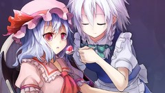 Food wings hats white hair red eyes Ribbons strawberries blue 