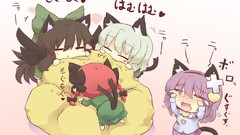 Food wings tears dress Chibi skirts long hair anime girls 