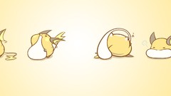 Food yellow background Pokemon eating raichu Simple Background 