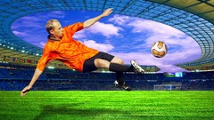 Football player Munich Olympic Stadium