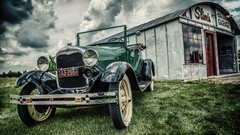 Ford Car vintage oldtimer vehicle oldtimers numbers green cars