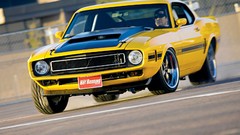Ford mustang 1970 hot rod muscle cars yellow cars