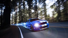 Ford mustang road blue cars Car Ford digital art