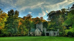 forest castle grass nature building