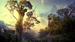 forest fantasy art digital art nature landscape Trees planet