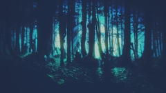 forest Trees fantasy art artwork cyan Turquoise