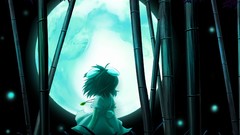 Forests moon grass bamboo