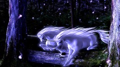 Forests unicorns fantasy art