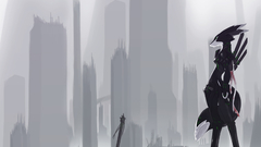 Fox warrior abstract artwork