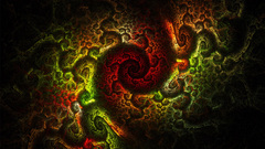 fractal artwork colorful dark red Green abstract digital art