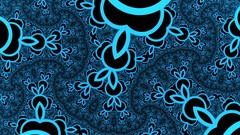 Fractals abstract psychedelic shapes artwork black and blue 