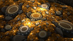 Fractals abstract Treasure fractal golden digital art