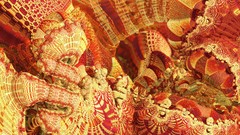 Fractals orange abstract geometry