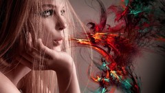 Fractals woman smoke blondes