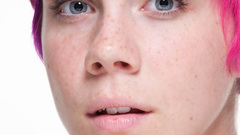 Freckles Emily pink hair