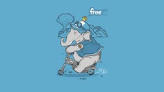 Freedom Motorcycles Birds elephants minimalistic artwork 