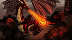 Freedom red Dragons nyx fantasy art