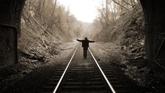 Freedom sepia trainway railway