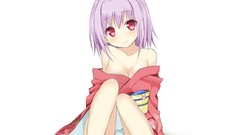 Freedom white pink hair anime girls short hair animal ears 