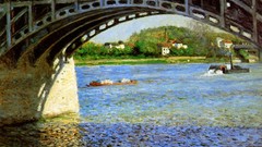 French paintings impressionism Bridges rivers cityscapes 