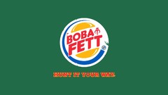 Front star wars parody logos boba fett minimalistic Burger King