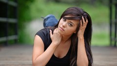 Front view outdoors models lying down cleavage takara Mike Reid