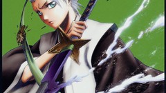 Frost white hair green background Swords bleach Hitsugaya 