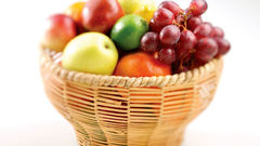 Fruits baskets white background