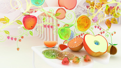 Fruits cgi oranges strawberries