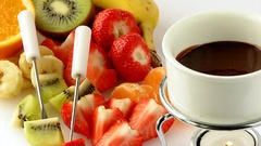 Fruits chocolate white background