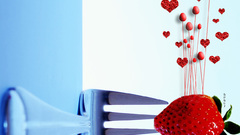 Fruits food strawberries white