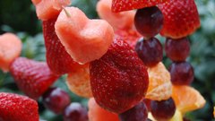 Fruits grapes strawberries