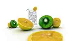 Fruits kiwi drink lemons