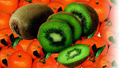 Fruits kiwi oranges Food