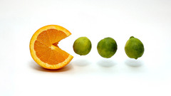 Fruits limes oranges pac-man