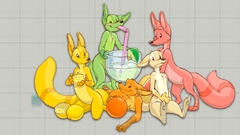 Fruits rainbows foxes