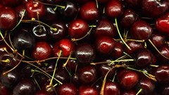 Fruits shiny cherries black
