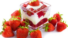 Fruits strawberries Simple Background